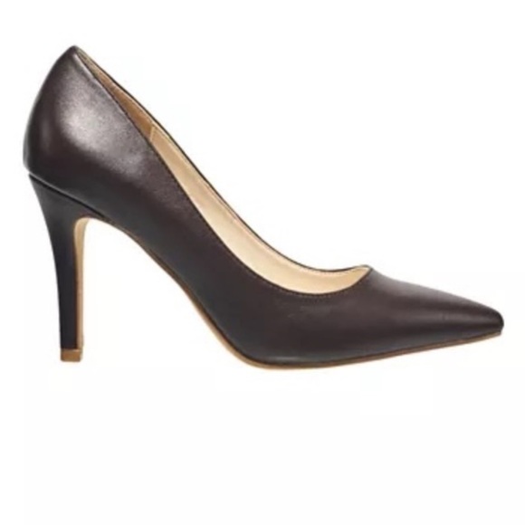 NWOB Halston Gayle Pointed Toe Stiletto Heels, Dark Brown, Size US 7.5 - Picture 2 of 13